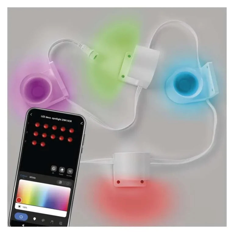 Ghirlanda Luminoasa Smart Inteligenta de Exterior Multicolor RGB IC 15xParty Bulbs 15 metri Sincronizare Muzica, Aplicatie Tuya GoSmart