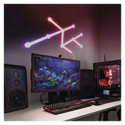 Smart White Wall Lamp Ambient CUSTOMIZABLE GAMING 9 Segments RGBIC Multicolor Wifi Music Sync and Tuya GoSmart App