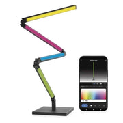 Smart Ambient Floor Lamp 175cm 24W 1000lm Black RGBIC Customizable Multicolor + Warm Light Wifi Tuya GoSmart App